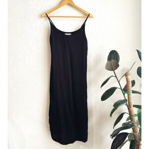 Everlane Womens Midi Satin Slip Dress Size 0 Side Slit Minimalist Classic Party